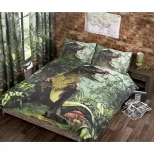 Image of T Rex Double Duvet Cover Set Dinosaur Bedding - Multi