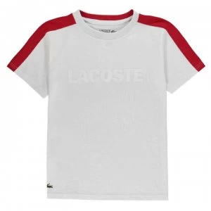 Image of Lacoste Colour Block T Shirt - Whte/Red PHN