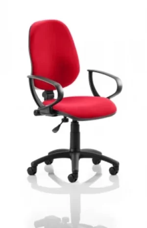 Image of Eclipse I Lever Task Operator Chair Bespoke With Loop Arms In Post Box Red