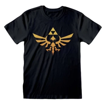 Image of Legend Of Zelda - Hyrule Logo Unisex Medium T-Shirt - Black