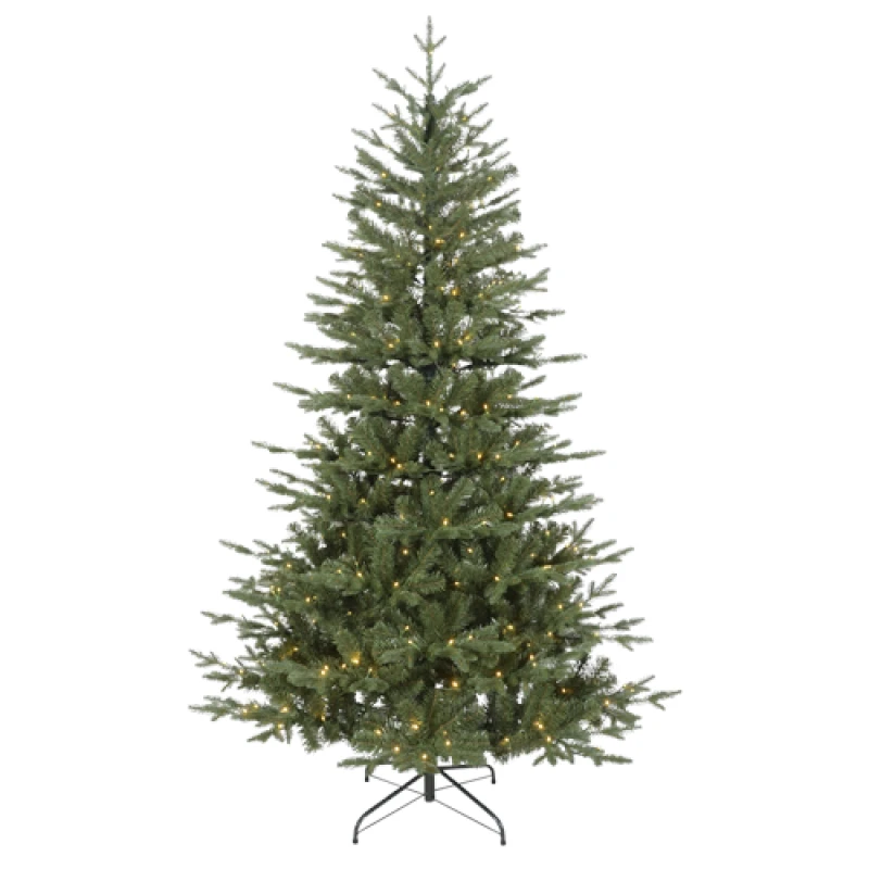 Image of Dellonda Pre-Lit 5ft Hinged Christmas Tree with Warm White LED Lights & PE/PVC Tips