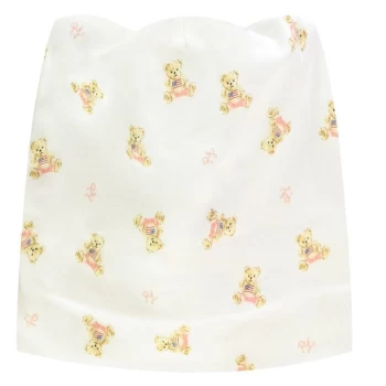Image of Polo Ralph Lauren Polo Baby Boys Teddy Bear All Over Print Beanie - White/Pink