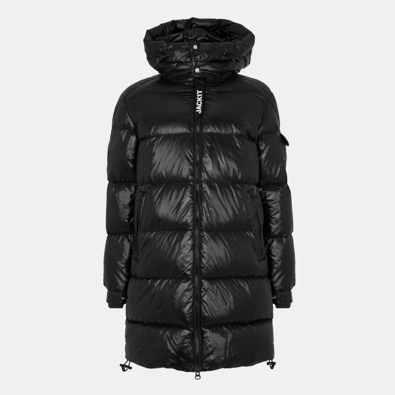 Image of Jack1t Mens Slick Weather Resistant Long Puffer Jacket Black male Small