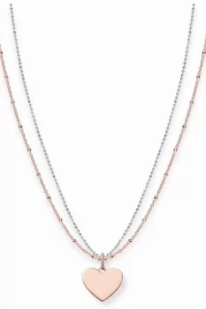 Image of Ladies Thomas Sabo Sterling Silver Love Bridge Heart Necklace LBKE0004-415-12-L45V