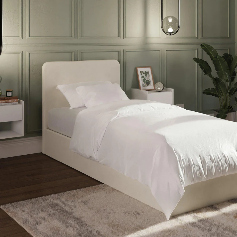 Image of GFW Chiswick Single Ottoman & Pocket Sprung Mattress Beds Single Beige 72973469010