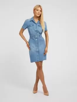 Image of Guess Short Sleeves Denim Dress