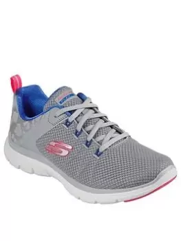 Image of Skechers Flex Appeal 4.0 Elegant Ways Trainers, Grey, Size 4, Women