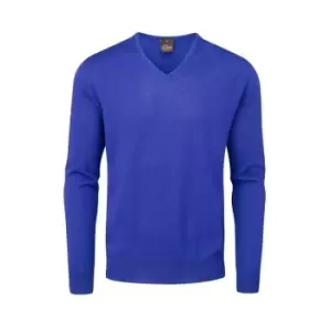 Image of Oscar Jacobson Merino V-Neck Sweater - Blue