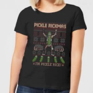 Image of Rick and Morty Pickle Rick Womens Christmas T-Shirt - Black