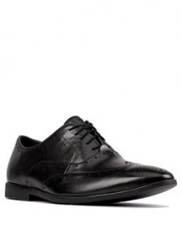 Image of Clarks Bampton Rhodes Leather Shoes - Black