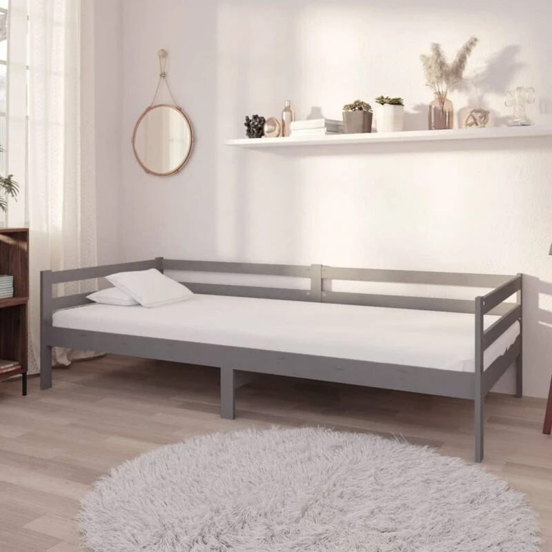 Image of VIDAXL Day Bed without Mattress Grey Solid Wood Pine 90x200cm Vidaxl 8720286641286