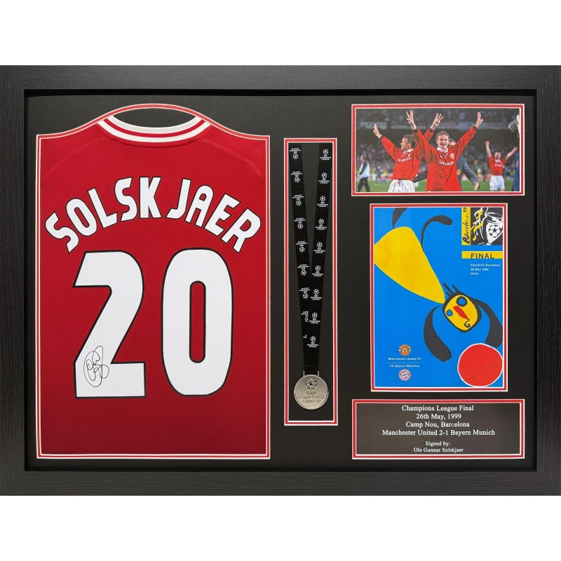 Image of AllStarSignings Ltd Ole Gunnar Solskjaer signed & framed Manchester Un Red unisex One Size