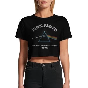 Image of Pink Floyd - Dark Side Of The Moon Retro Womens Medium Crop Top - Black