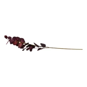 Image of Burgundy Coloured Single Spray of Eucalyptus Leaves, 90cm