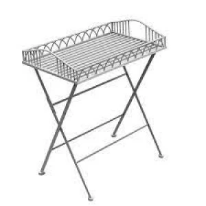 Image of Charles Bentley Wrought Iron Butler Tray Grey Metal