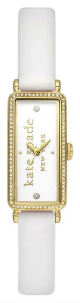 Image of Kate Spade KSW1818 Rosedale White Dial / White Leather Strap Watch