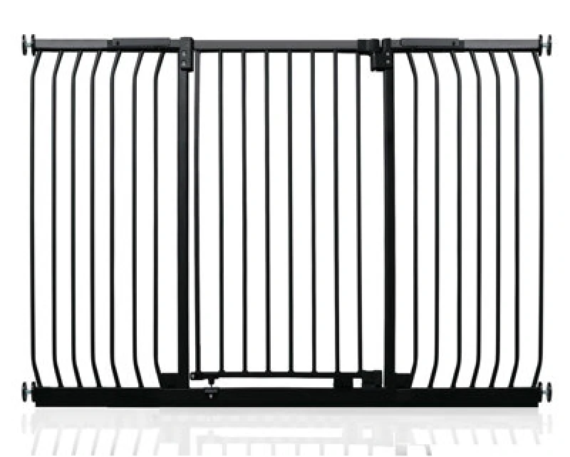 Image of Safetots Extra Tall Elite Safety Gate, 152Cm - 161Cm, Matt Black, Extra Tall 96.8Cm In Height, Pressure Fit Stair Gate