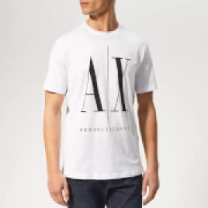 Image of Armani Exchange AX Logo Oversized Print T-Shirt White Size S Men