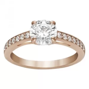 Image of Ladies Swarovski PVD rose plating Size Q Attract Ring 58