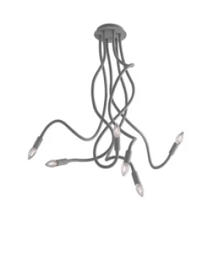 Image of LOVER 6 Light Multi Arm Semi Flush Ceiling light Grey 100x120cm