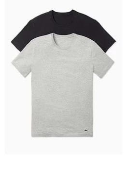 Image of Nike Underwear Underwear Short Sleeve 2 Pack Undershirt - Grey/Black, Grey/Black, Size S, Men