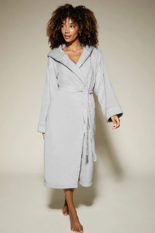 Image of KBX Womens Rosa Cosy Robe in Grey Size: 12 Grey Female 12