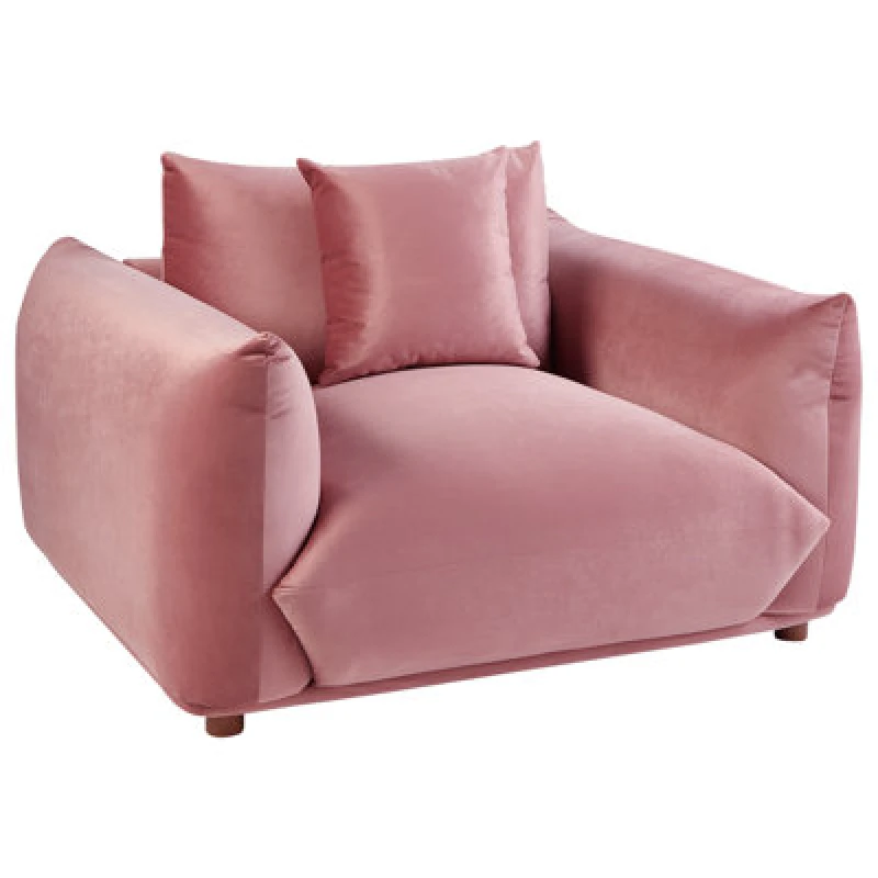Image of Beliani Velvet Armchair Pink Luvos