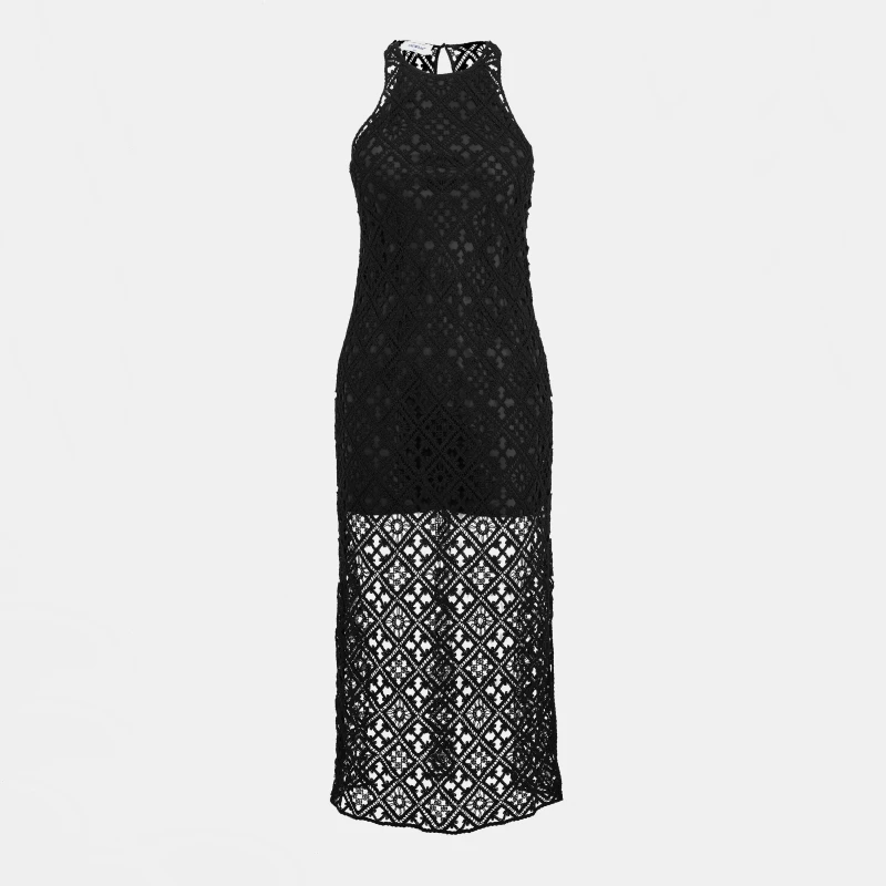 Image of Off White Womens Long Maxi Dress Black female 6 (2XS)