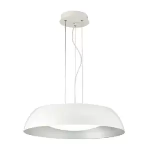 Image of Suspension Argenta matt white 1 bulb 30cm