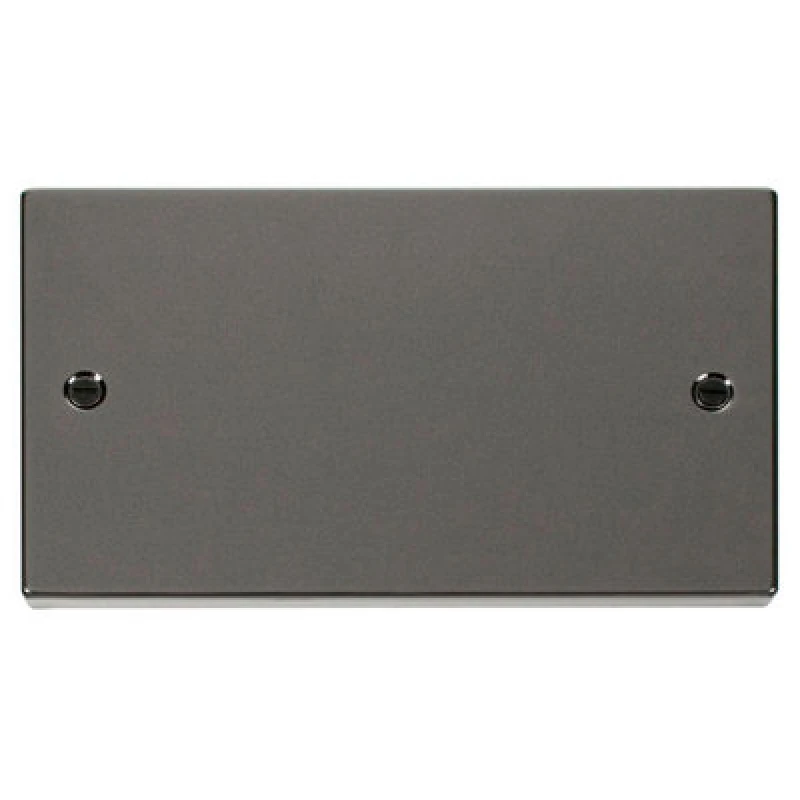 Image of SE Home Black Nickel 2 Gang Blank Plate Black