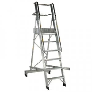 Image of Slingsby Aluminium 6 Tread Folding Mobile Step Ladder 316030