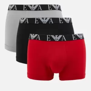 Image of Emporio Armani Three-Pack Stretch-Cotton Jersey Boxer Trunk - S