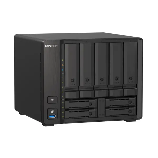 Image of QNAP TS-h973AX 8GB RAM with 30TB Installed Storage 9 Bay SATA Desktop NAS Storage TS-H973AX-8G/30TB-TOSH