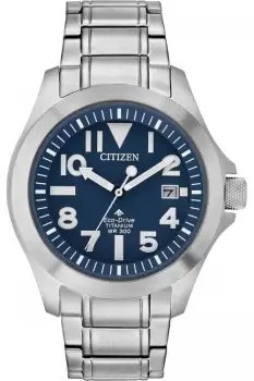 Image of Gents Citizen Eco-Drive Titanium Bracelet Watch BN0116-51L
