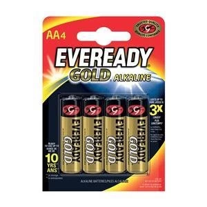 Image of Eveready Gold AA LR6 Alkaline Batteries Pack of 4