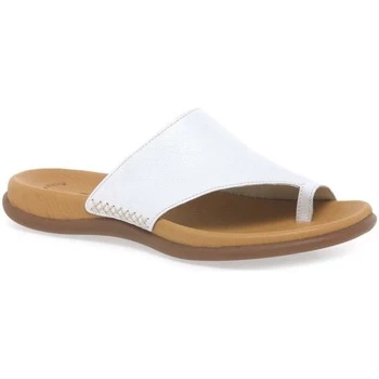 Image of Gabor Lanzarote Toe Loop Womens Mules womens Flip flops / Sandals (Shoes) in White,5,6,6.5,7,8