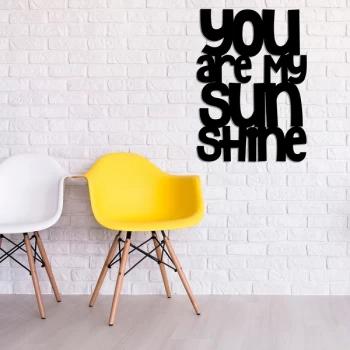 Image of Sun Wood - Black Decorative Wooden Wall Accessory