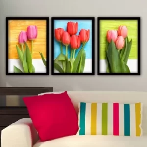 Image of 3SC153 Multicolor Decorative Framed Painting (3 Pieces)