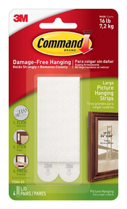 Image of Command White Large Picture Hanging Strips (8 Pack) 7100336547