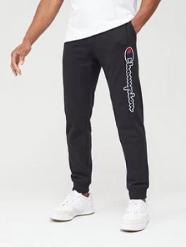 Image of Champion Logo Rib Cuff Joggers - Black