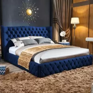 Image of Gerald Bed Single Plush Velvet Blue