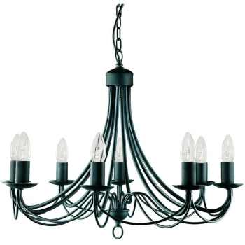 Image of Searchlight Lighting - Searchlight Maypole - 8 Light Chandelier Black Finish, E14