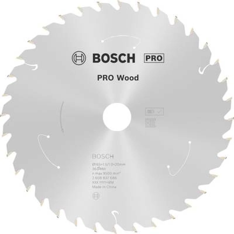Image of Bosch Accessories Bosch Accessories PRO Wood cordless 2608837686 Carbide metal circular saw blade 165 x 20 mm Number of cogs: 36 2608837686