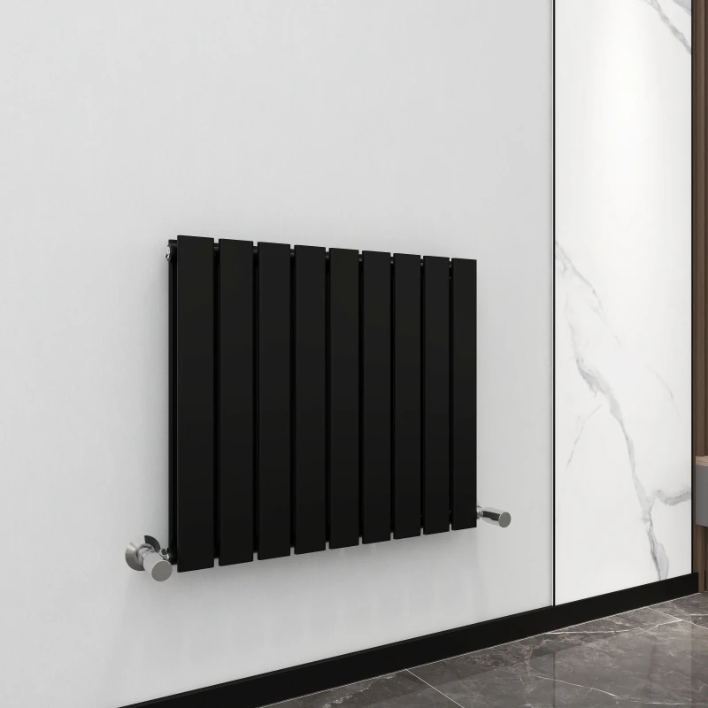 Image of MCC DIRECT 600 x 612mm Double Designer Flat Panel Central Heating Radiator matt Black HD1223