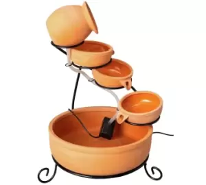 Image of Argos Home Solar Powered Water Feature - Terracotta Pots