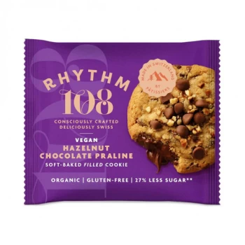 Image of Rhythm 108 Organic Soft-Baked Chocolate Hazelnut Praline Filled Cookie - 50g (12 minimum)