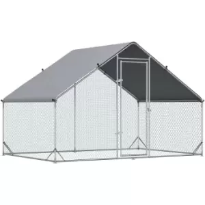 Image of Pawhut - Walk In Chicken Run Large Galvanized Chicken Coop w/ Cover 3 x 2 x 2m