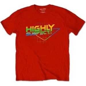 Image of Highly Suspect - Gradient Type Unisex Medium T-Shirt - Red