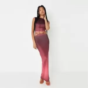 Image of Missguided Backless Ss Wrap Top Ombre - Red