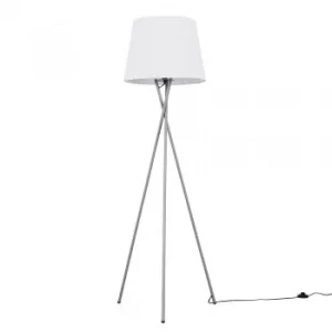 Image of Camden Grey Tripod Floor Lamp with XL White Aspen Shade